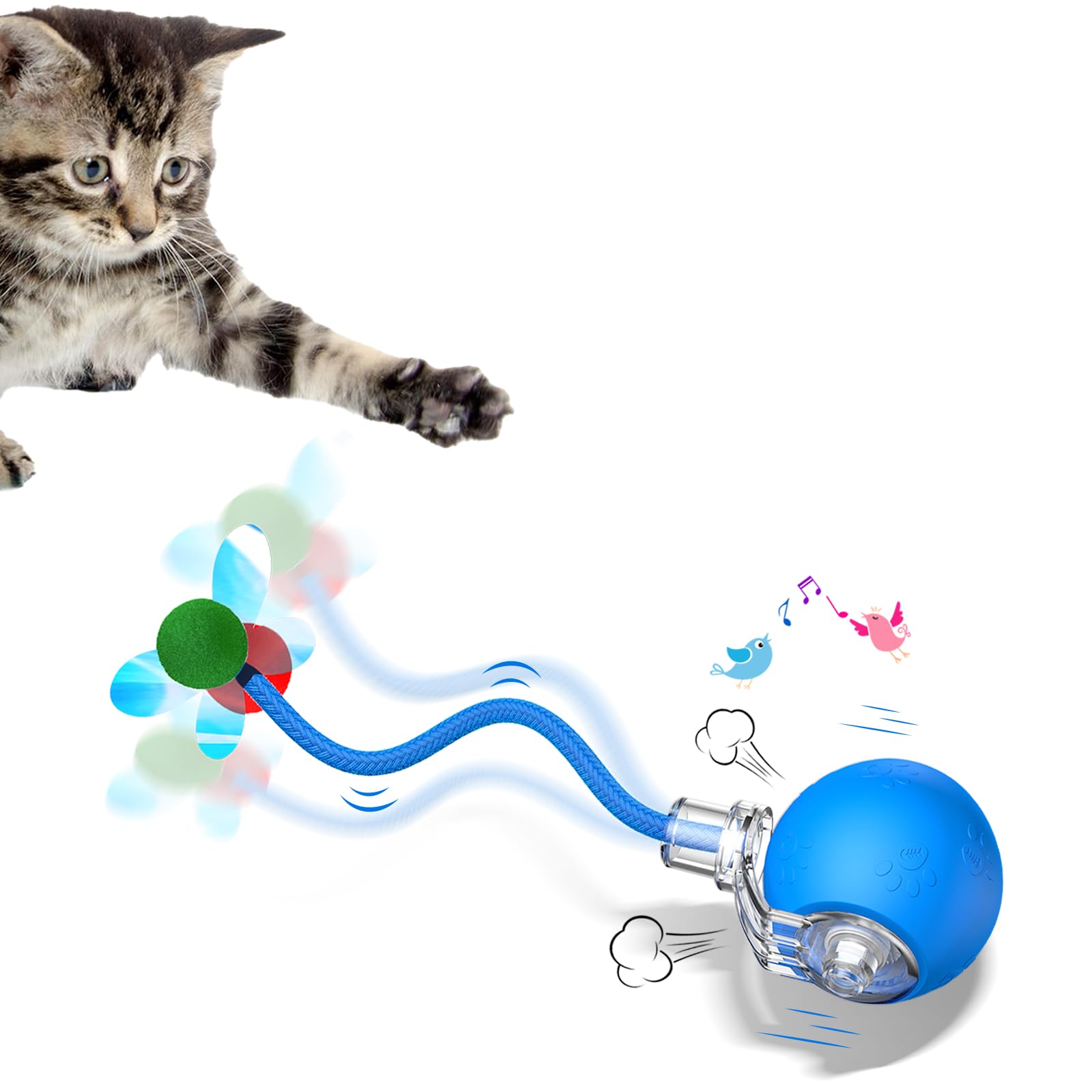 Interactive Cat Toys For Indoor Cats - 2025 New Upgraded Kitten Toy With Speedy Tail 2.0, Automatic Cat Toys For Bored Indoor Ad