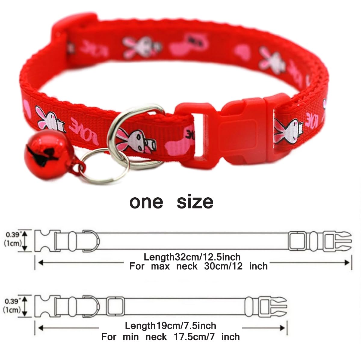 Pet Collar Bells, Soft Cute Nylon Identification Red Dog Collar Bell Girl Cat Collar With Bells Adjustable Buckle For Xxs Xs Tin