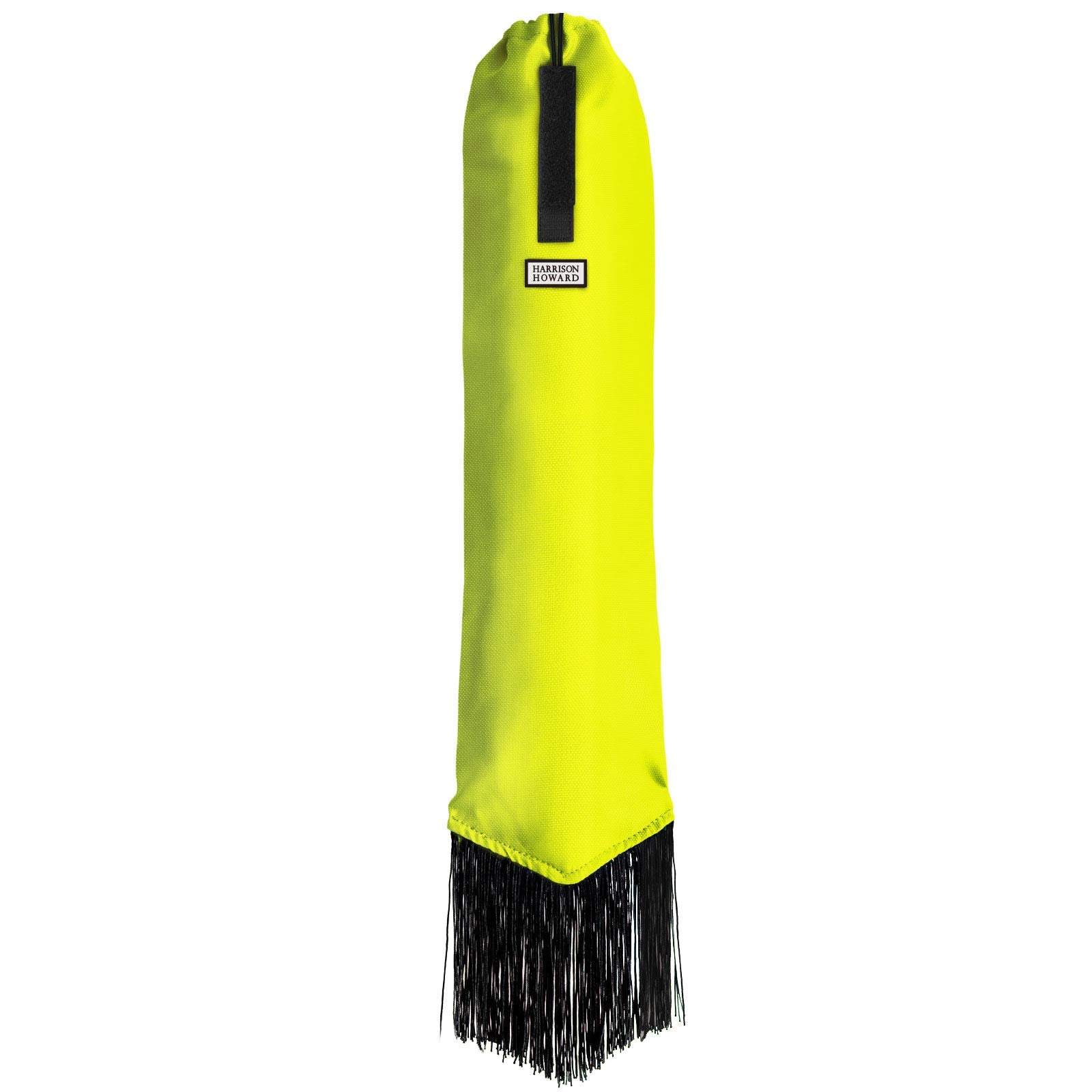 Harrison Howard Smooth Lightweight Adjustable Fastener Nylon Horse Tail Bag With Fringe-Fluorescent Green
