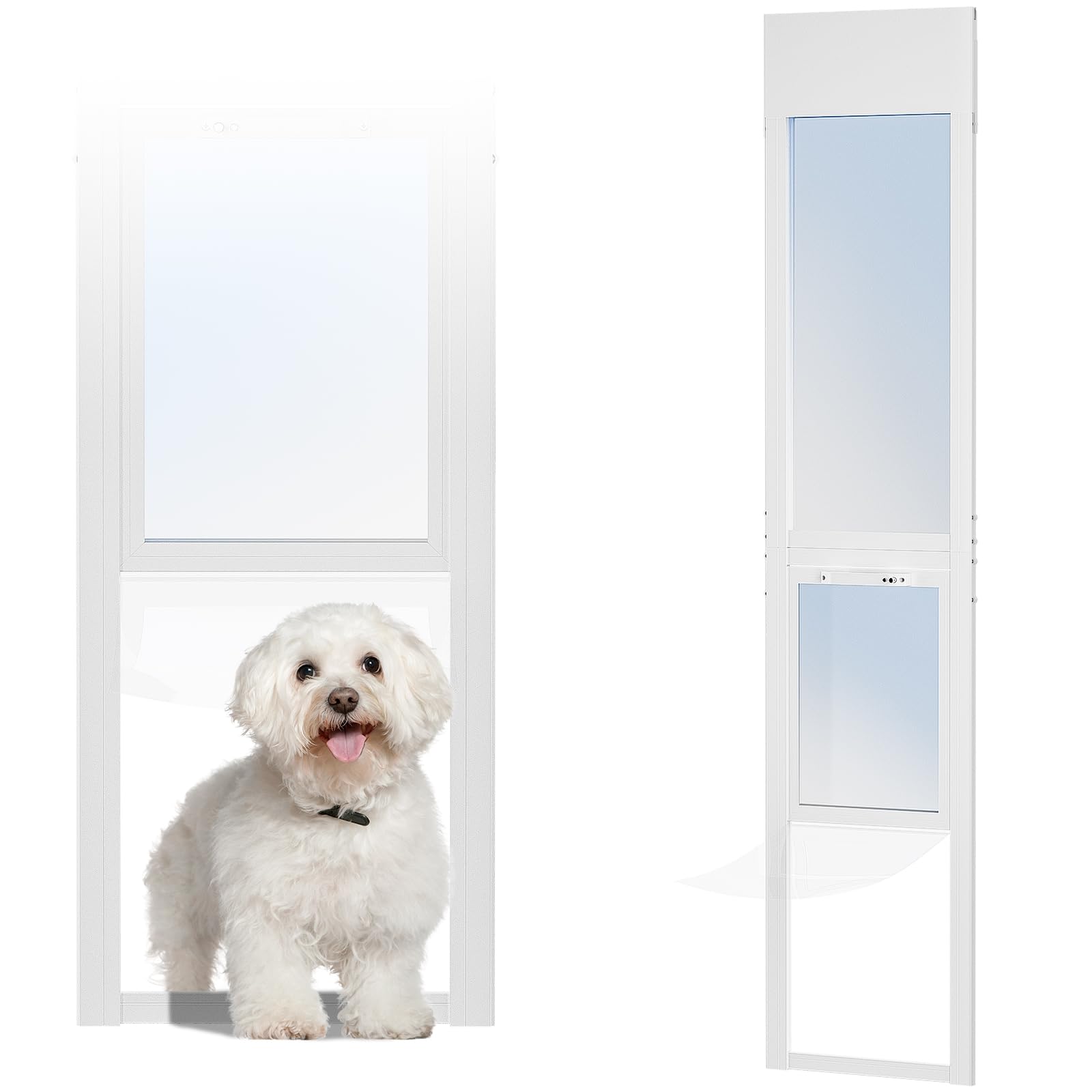 Dog Door For Sliding Glass Door With Lock, Doggy Door For Sliding Glass Doors Large Dog Up To 100 Lb, Sliding Door Dog Door Inse
