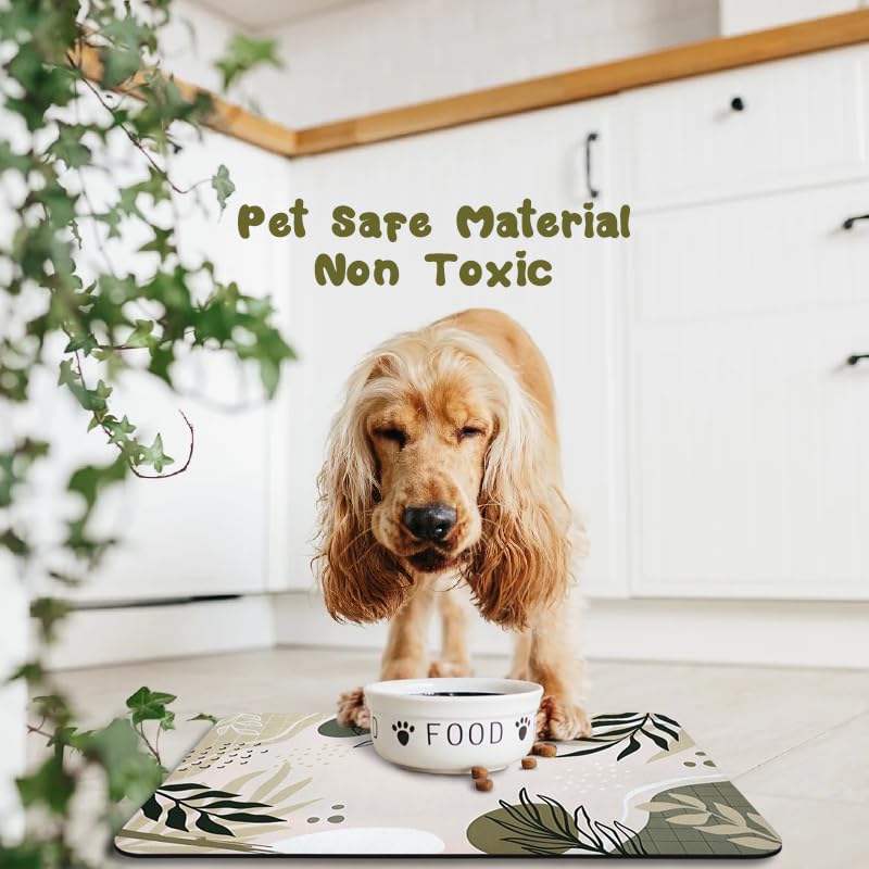Zoeeya Dog Food Mats for Floors Waterproof, Dog Cat Water Bowl Mats Pet Feeding Absorbent Mat Dog Cat Pet Placemats for Food and