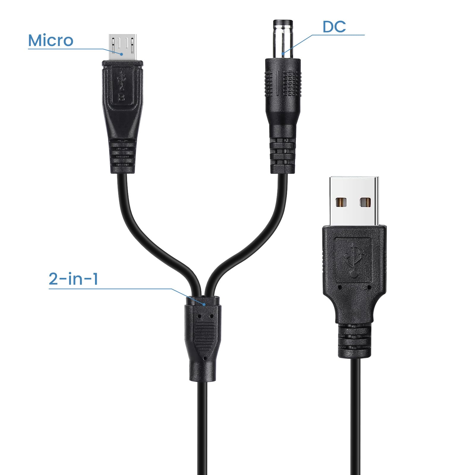 YEAOI 2-Pack 3.3 ft Charger Cord for Bousnic Dog Shock Collar RS2A RS2B - USB Charging Cable for Training Collars