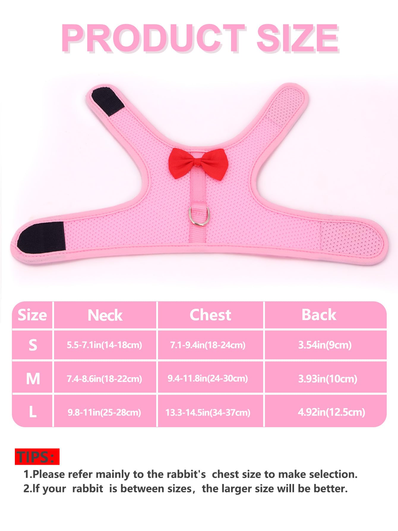 Rabbit Harness And Leash Set For Walking Escape Proof, Mesh Breathable Adjustable Rabbit Leash Camping Hiking Training Blue S (C