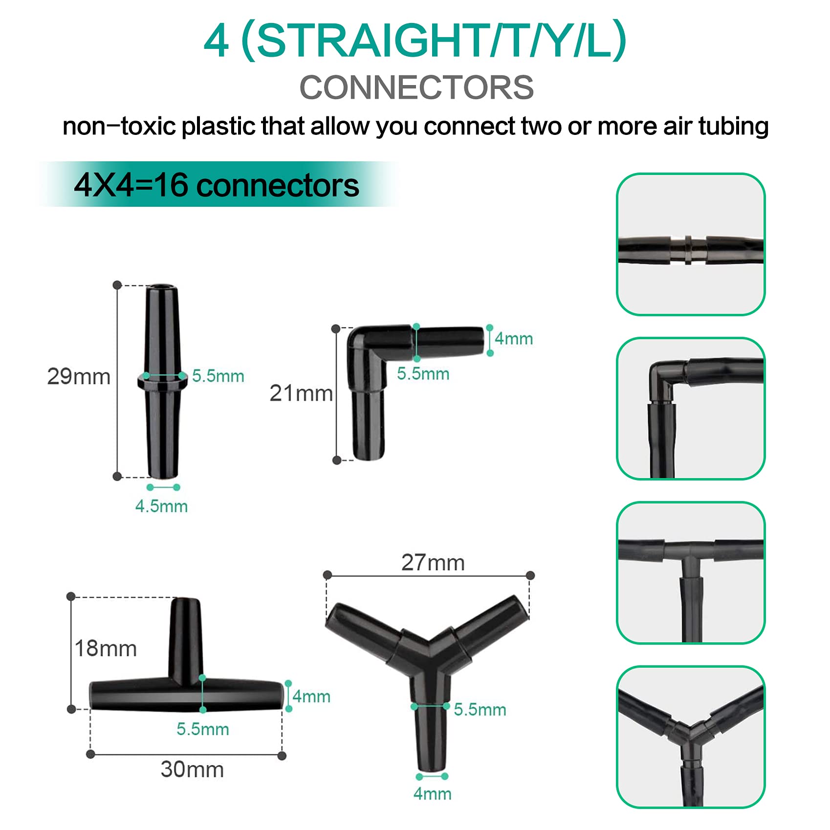 101 Pcs 4 Inch Air Stone Disc Bubble Diffuser With Sucker, 52 Ft Silicone Airline Tubing With Air Pump Accessories, 4 Control Va