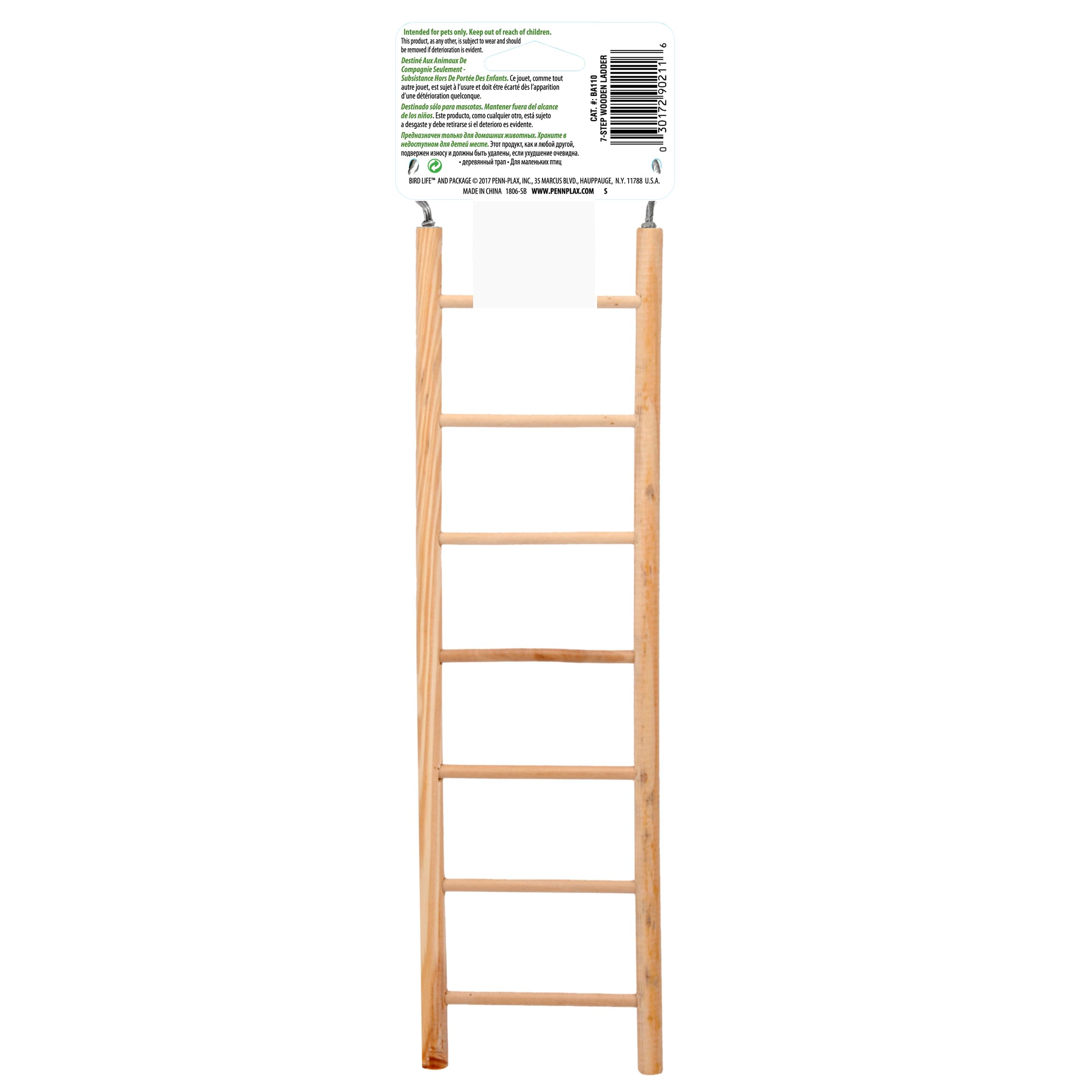 Penn-Plax 7-Step Wooden Bird Ladder | Provide Exercise And Entertainmet For Your Bird | Looks Great | Durable And Safe