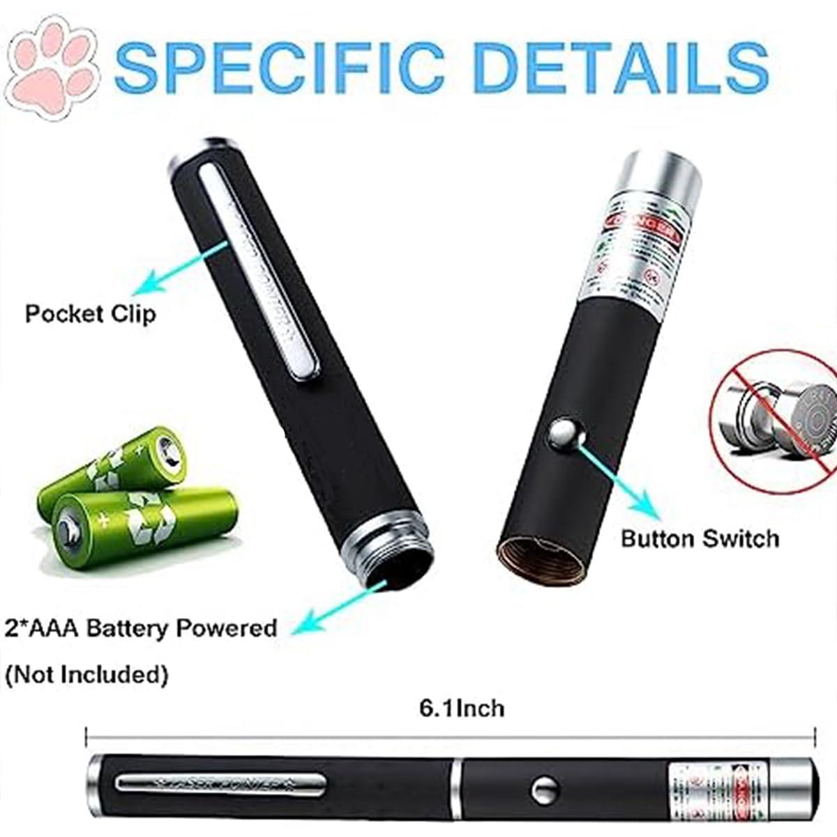 Ximibi Red Green Violet Pointer For Cats (3 Pack), Pet Light Toys For Kittens And Dogs, Indoor Training And Chaser Toys For Cats