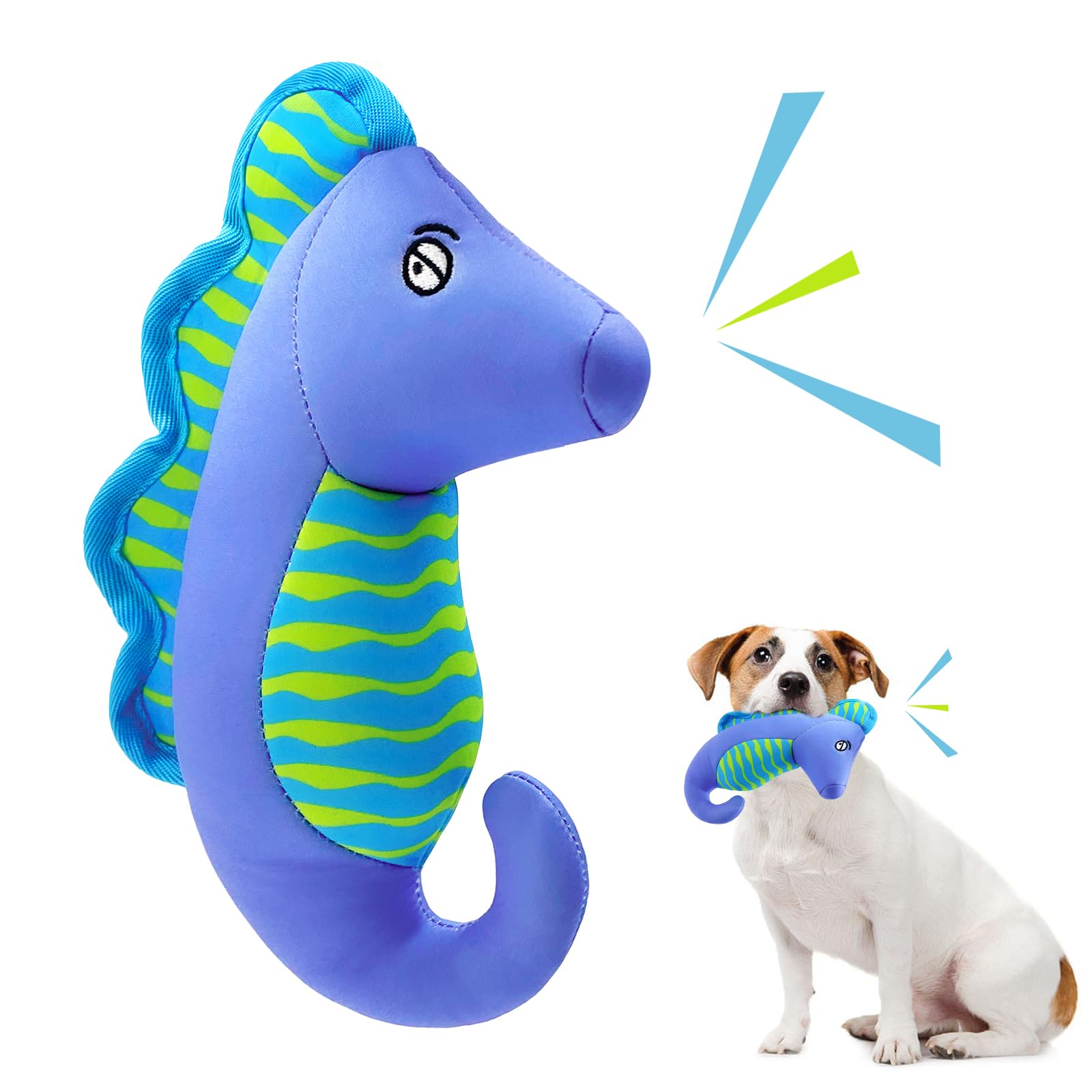 Lepawit Squeaky Dog Toys, Floating Dog Toys For Indoor Or Outward Play, Interactive Dog Gifts For Small And Medium Dogs - Seahor