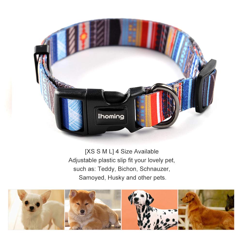Ihoming Dog Collar And Leash Set For Daily Outdoor Walking Running Training, Splicing Design For Medium Boys Girls Dogs Cats Pet