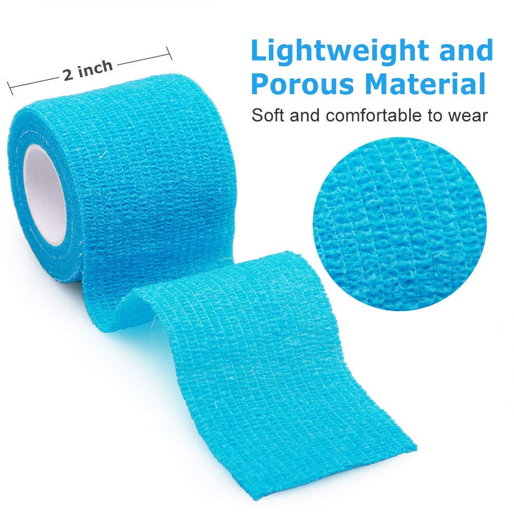 LotFancy Vet Wrap for Horses Dogs, 10 Pack, 2 inch x 5 Yards Self Adhesive Bandage Wrap, Breathable First Aid Tape for Pets Leg