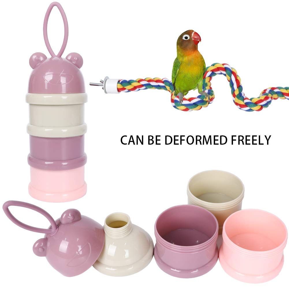 JUNIQUTE Pink Bird Backpack Carrier with Portable Feeder Cups, Airline-Approved, Ventilated Space Capsule for Travel & Hiking