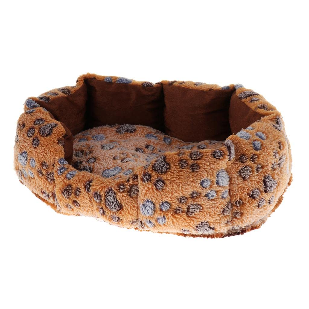 APIRILY Softable and Comfortable Round Shape Footprint Pattern Dog Cat Basket Bed | Pet Supplies | Cat Supplies | Beds