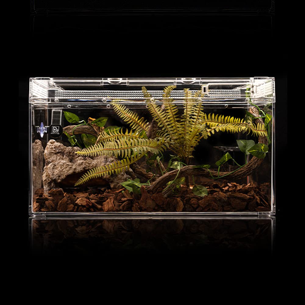 LUCOSIU Reptile Simulation Rock Cave Hideouts Terrarium Habitat D  cor Bearded Dragon Hideout for Turtles Lizards Snakes Crab (L