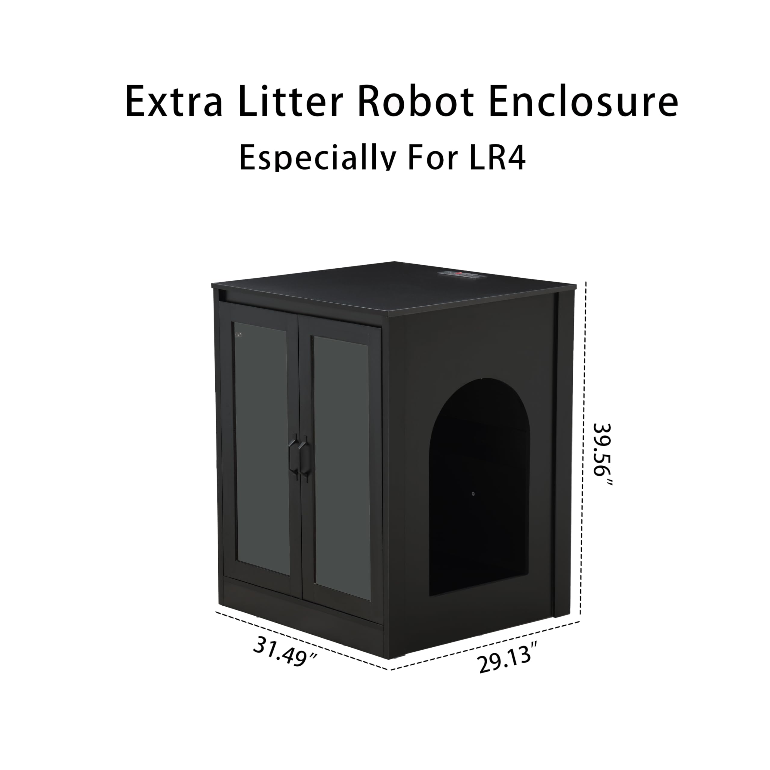 Forest Gravity Cat Litter Robot Enclosure with Glass Cat-Observant Doors,Litter Robot Cabinet with Reversible and Optional Entry