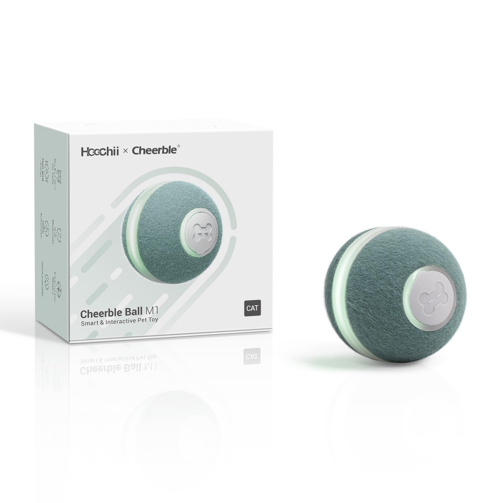 Cheerble [3 Interactive Modes Smart Interactive Cat Toy, Automatic Moving Bouncing Rolling Ball For Indoor Cat Kitten Birthday Gift, Self Rotating Ball With Lights And Bell, Usb Rechargeable Green