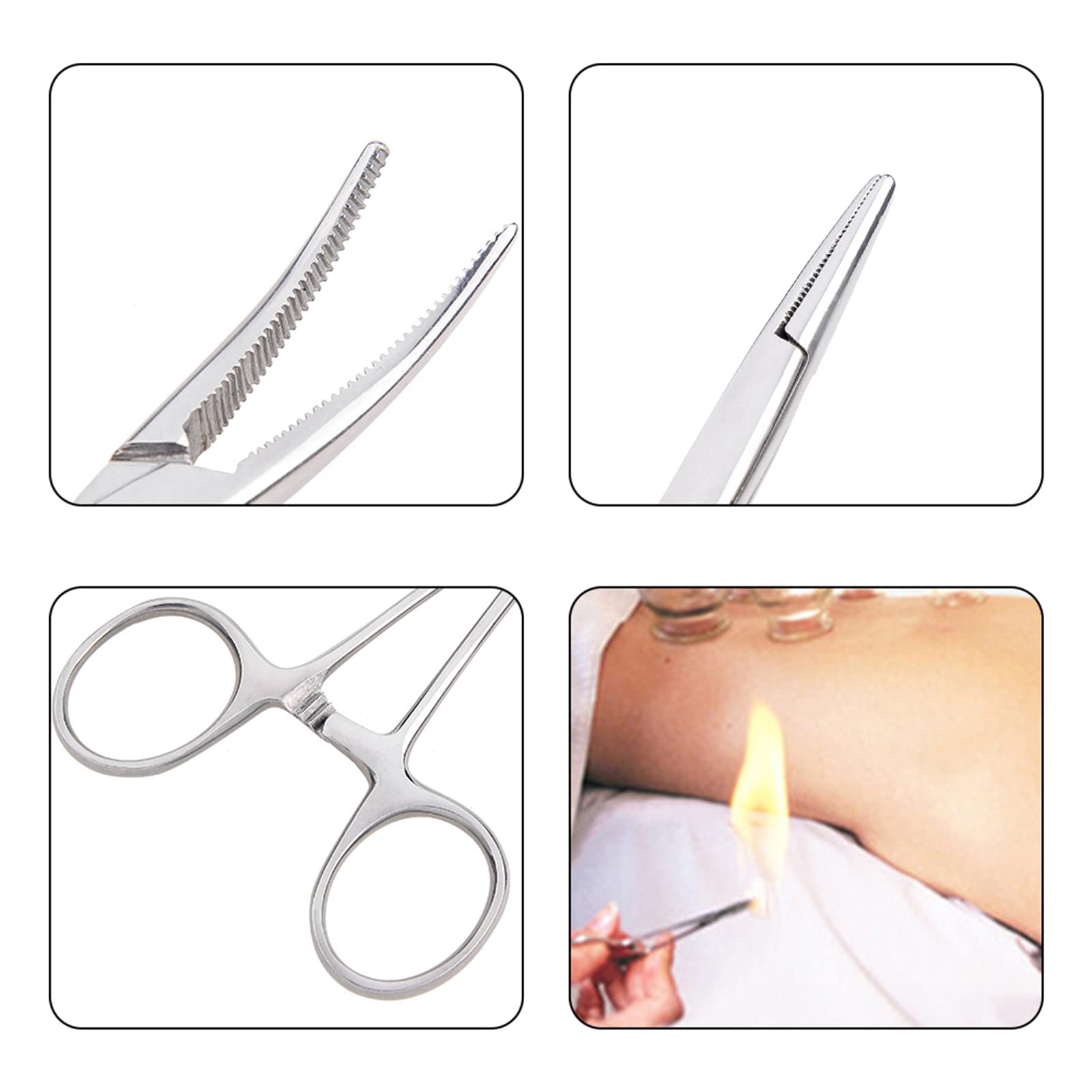 WYSUMMER Stainless Steel Dog Cat Pet Forceps Scissors Ear Hair Clamp Fishing Scissors Tools (18CM straight)