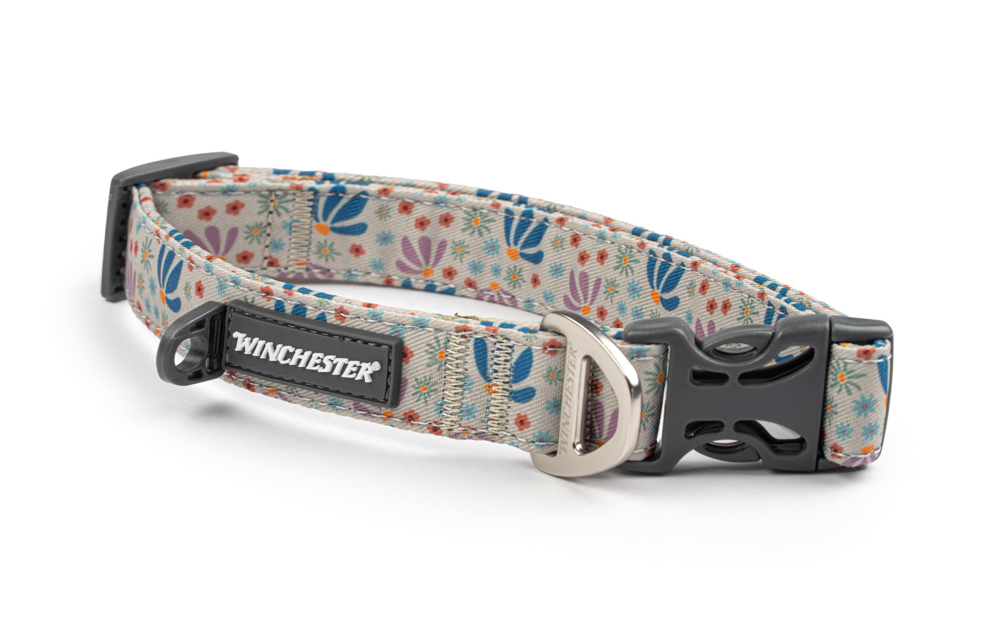Winchester Printed Designer Dog Collar, Abstract Floral, XL