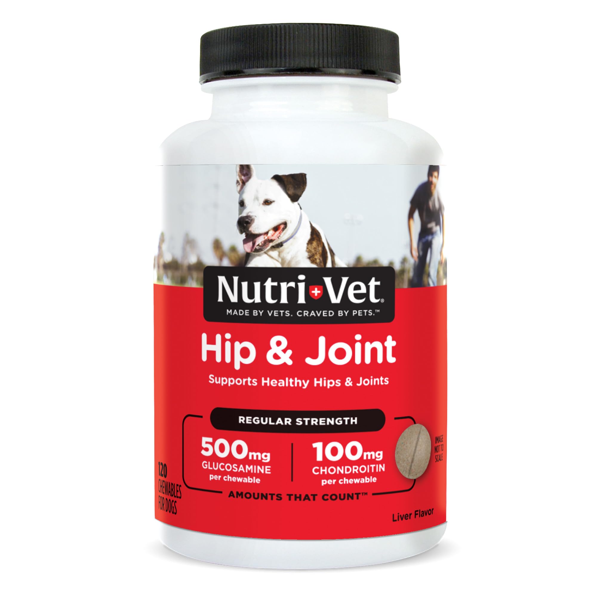 Nutri-Vet Hip & Joint Chewable Dog Supplements - Formulated with Glucosamine & Chondroitin for Dogs - 120 Count