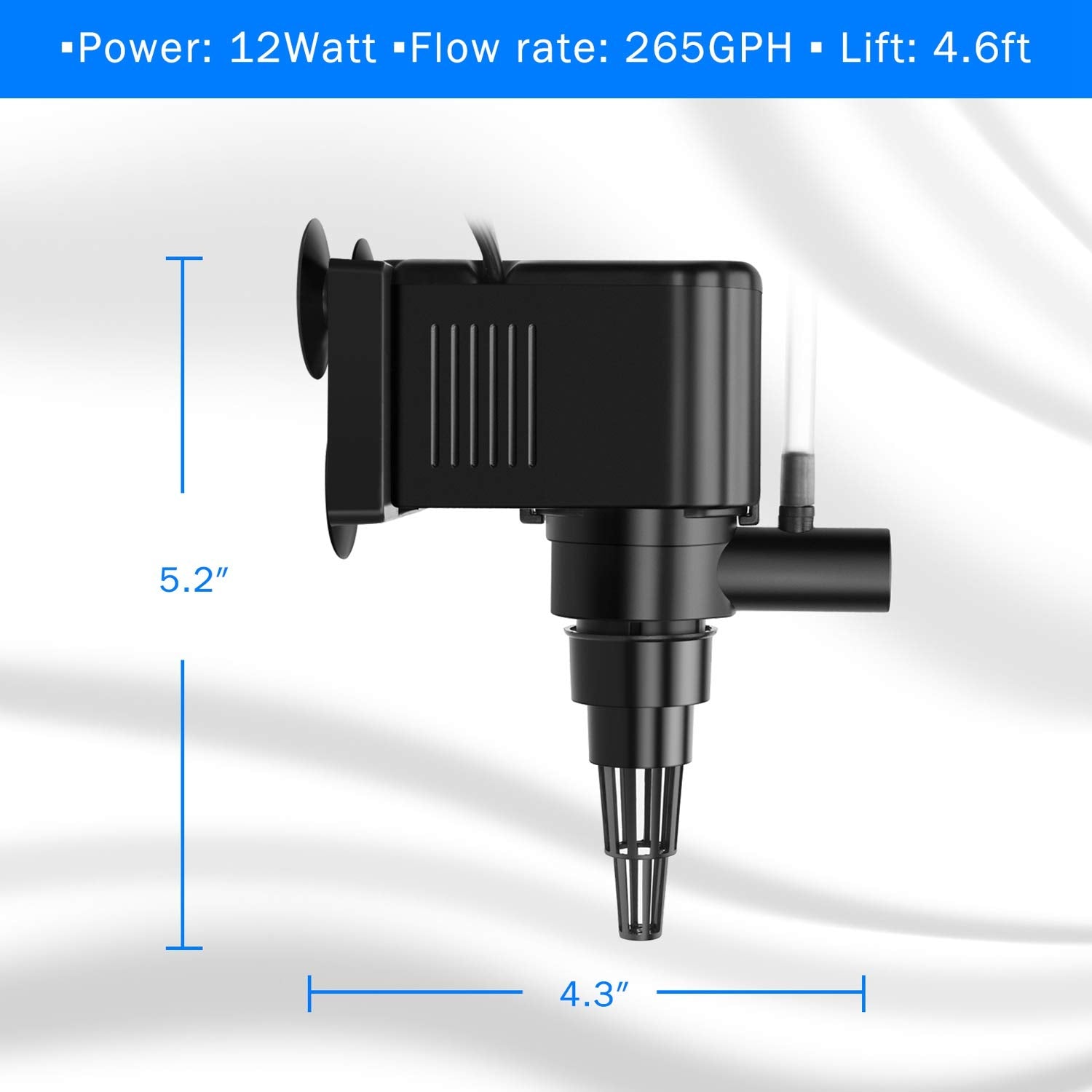 Aquamiracle Aquarium Powerhead Pump Circulating Water Pump 265 Gph For 60-80 Gallon Aquariums With Aerating Features