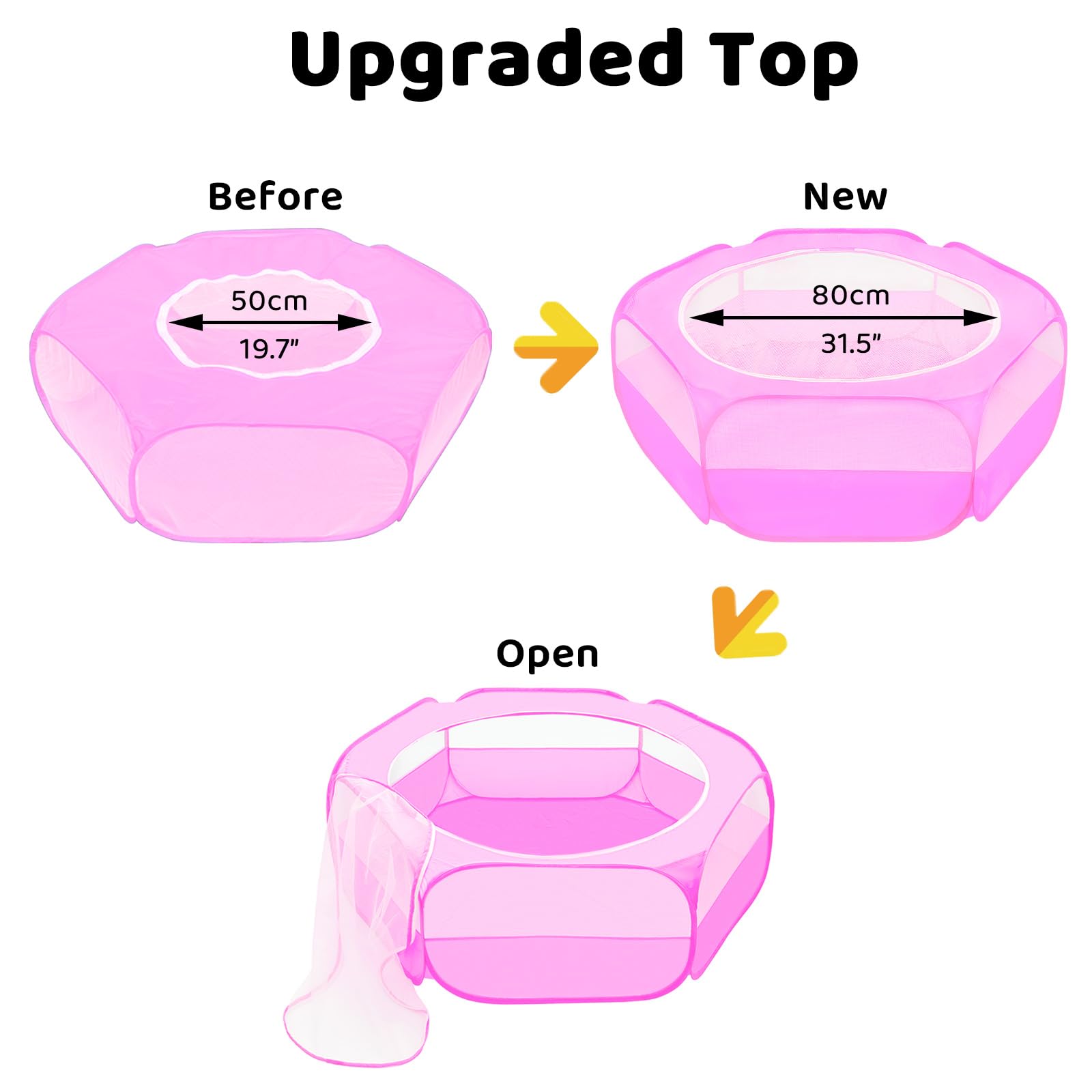 Amakunft Small Animal Pop-Up Playpen with Mesh Cover, 47   x 23.6   x 15   Chicken Brooder Box, Play Pen Indoor Outdoor fo