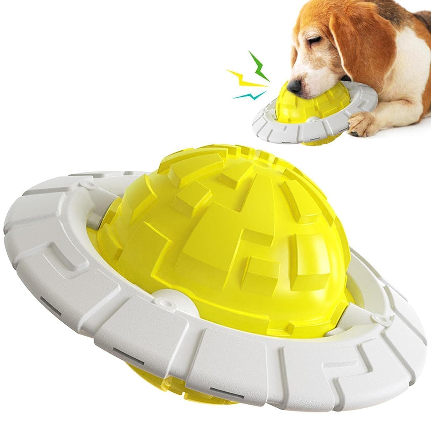 DISSKNIC KIMEE Dog Ball Toys  Durable Natural Rubber Ball for Aggressive Chewers | Safe, NonToxic Chew Toy | Squeaky Flying Di