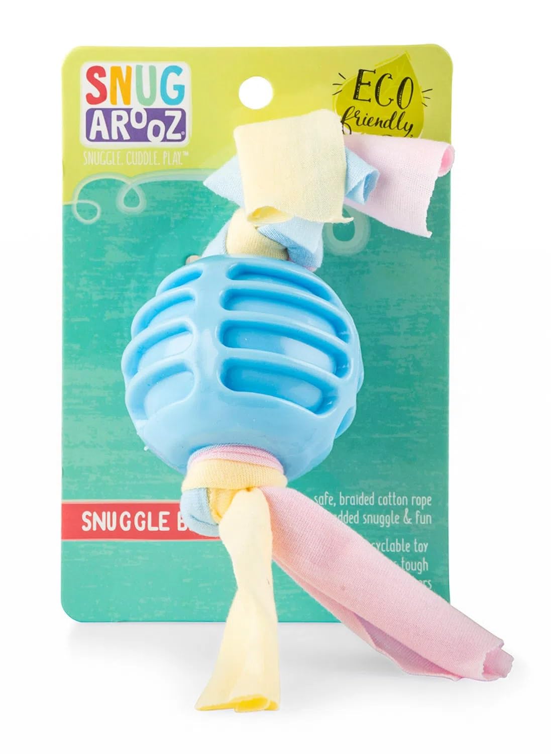 Snugarooz Snuggle Ball Puppy Toy ?Blue - 8.5 Inch Soft & Durable Tpr Toy For Puppies - Aids Dental Health - Made From Eco Friendly Materials