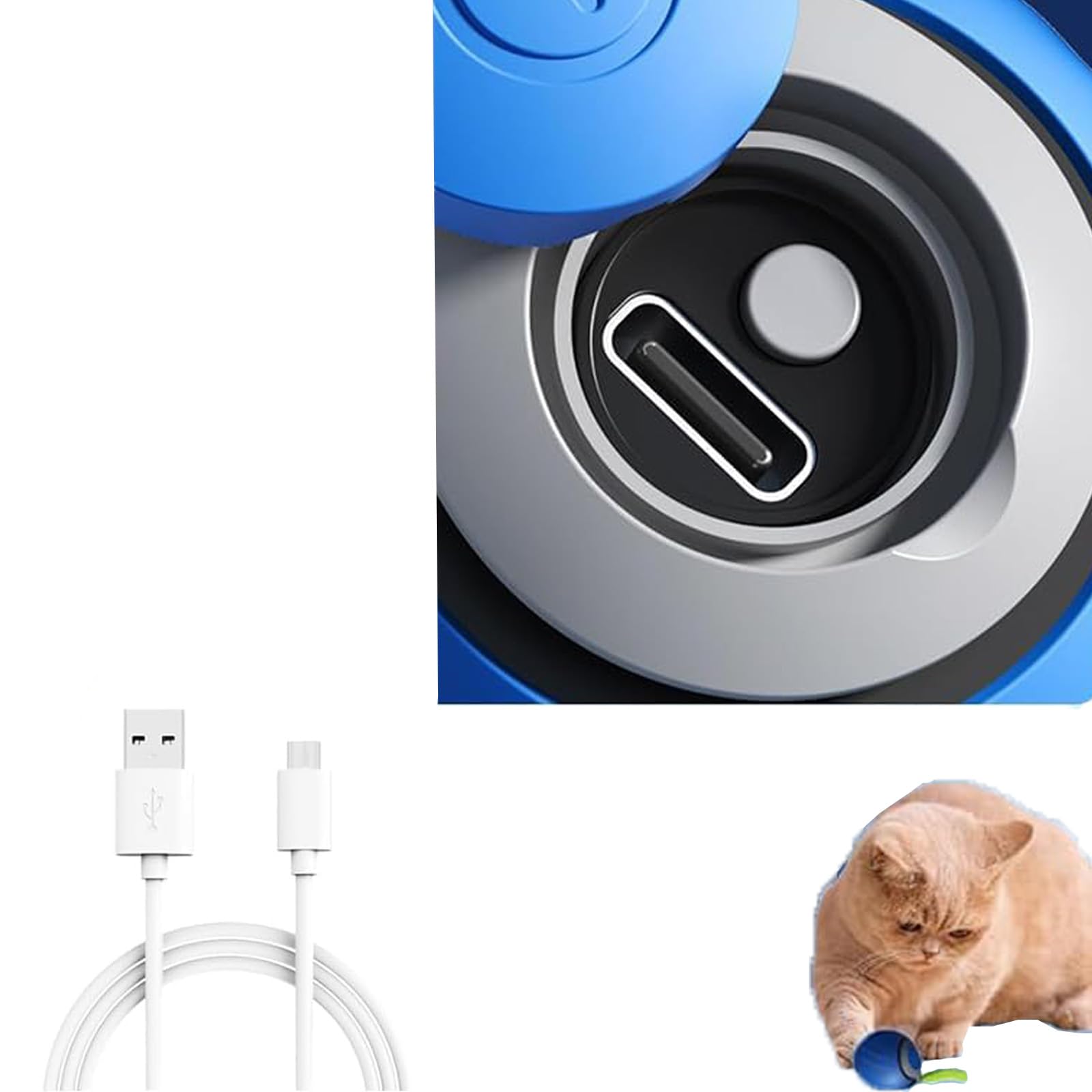 Autrety Interactive Cat Toys For Indoor Cats, Automatic Cat Toy With Tail, Electric Rolling Ball On Carpet,Cat Toys For Bored In