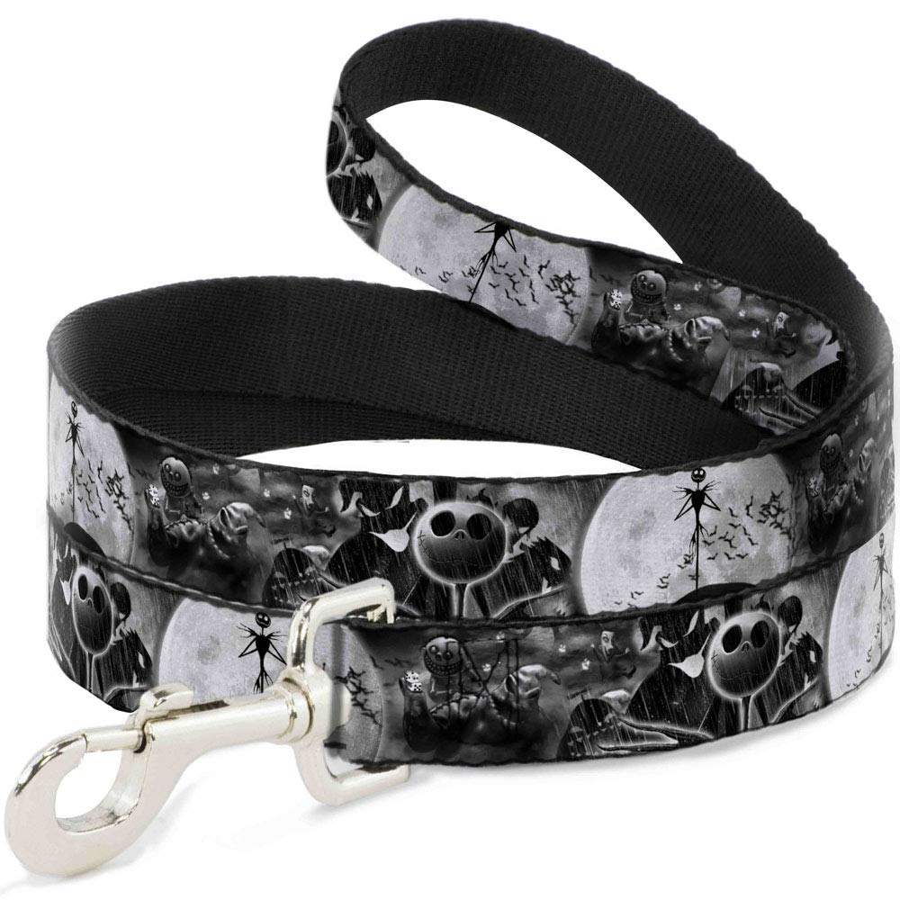 Dog Leash Jack Oogie Boogie Scenes Grays 6 Feet Long 1.5 Inch Wide