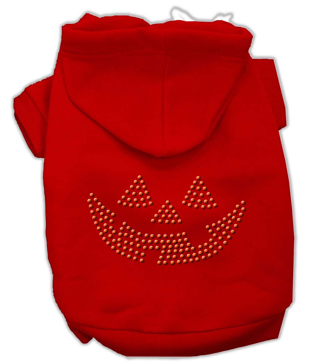 Mirage Pet Products 12-Inch Jack O' Lantern Rhinestone Hoodies, Medium, Red