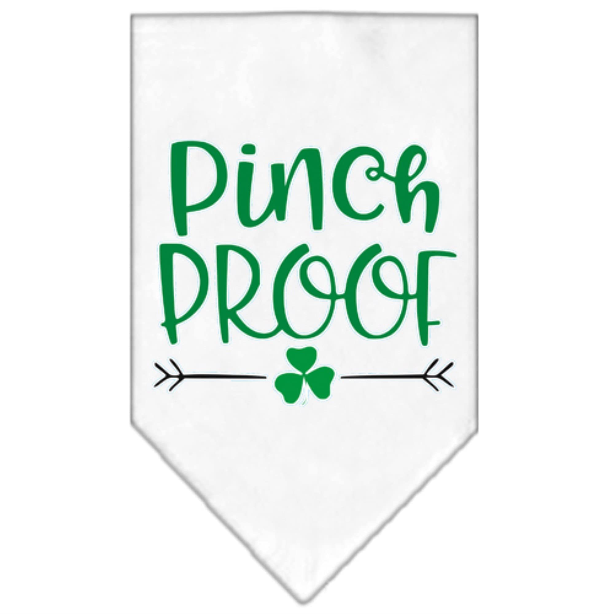 Pet and Dog Bandana Screen Printed, &quot;Pinch Proof&quot; White Small