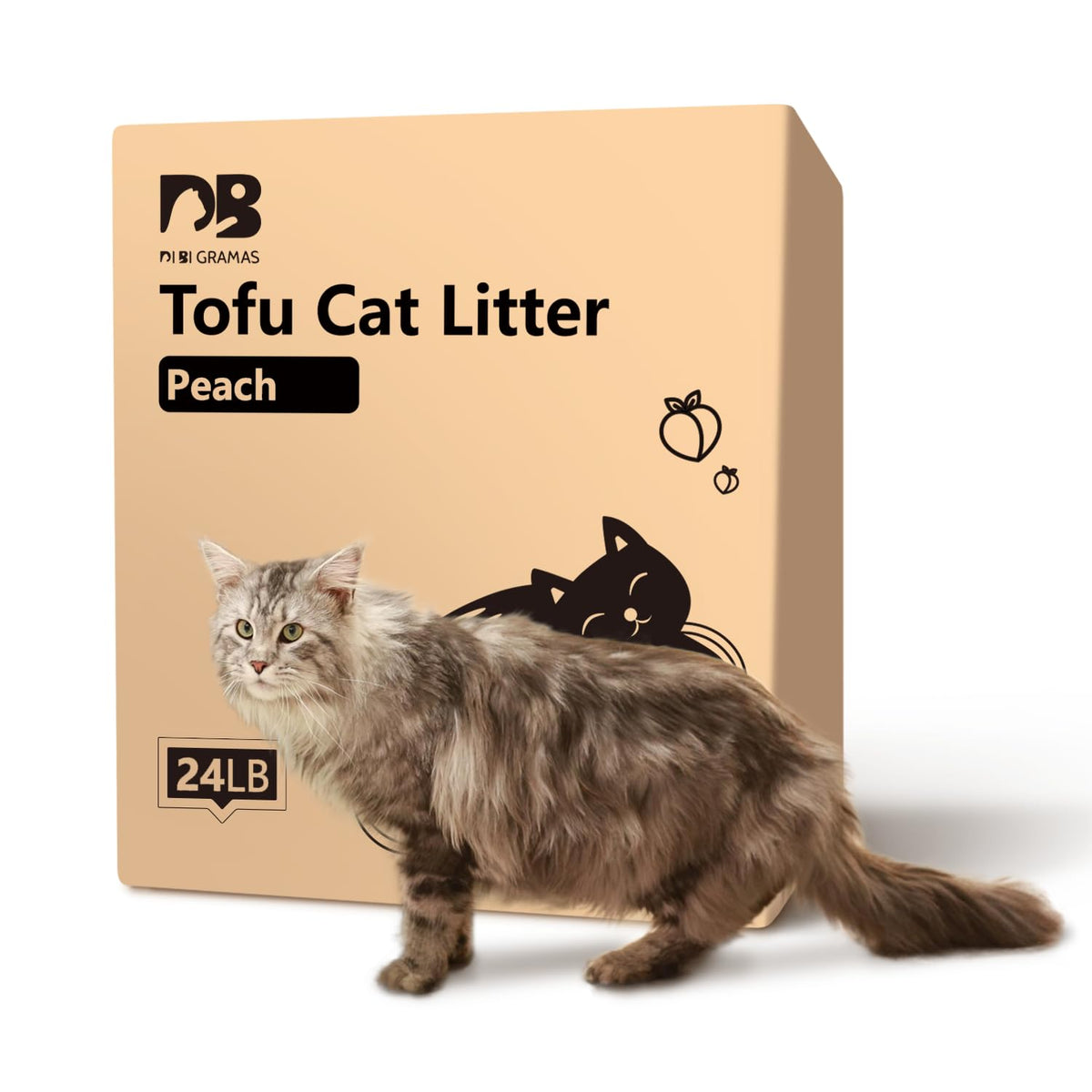 Di Bi Gramas Cat Litter 24Lb/4 Packs Dust-Free Clumping Tofu Cat Litter Quickly Absorb Odors Toilet Can Flush Into The Toilet Pu