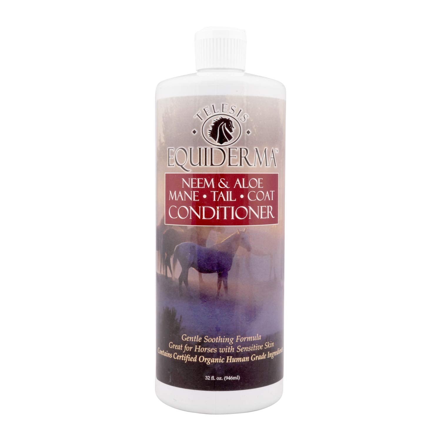 Equiderma Neem And Aloe Coat Conditioner, 32 Ounces Per Bottle, For Horses