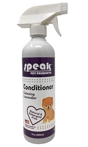 Speak Pet Products Natural Leave-In Conditioning Spray, For Dogs, Calming Lavender, 17Oz