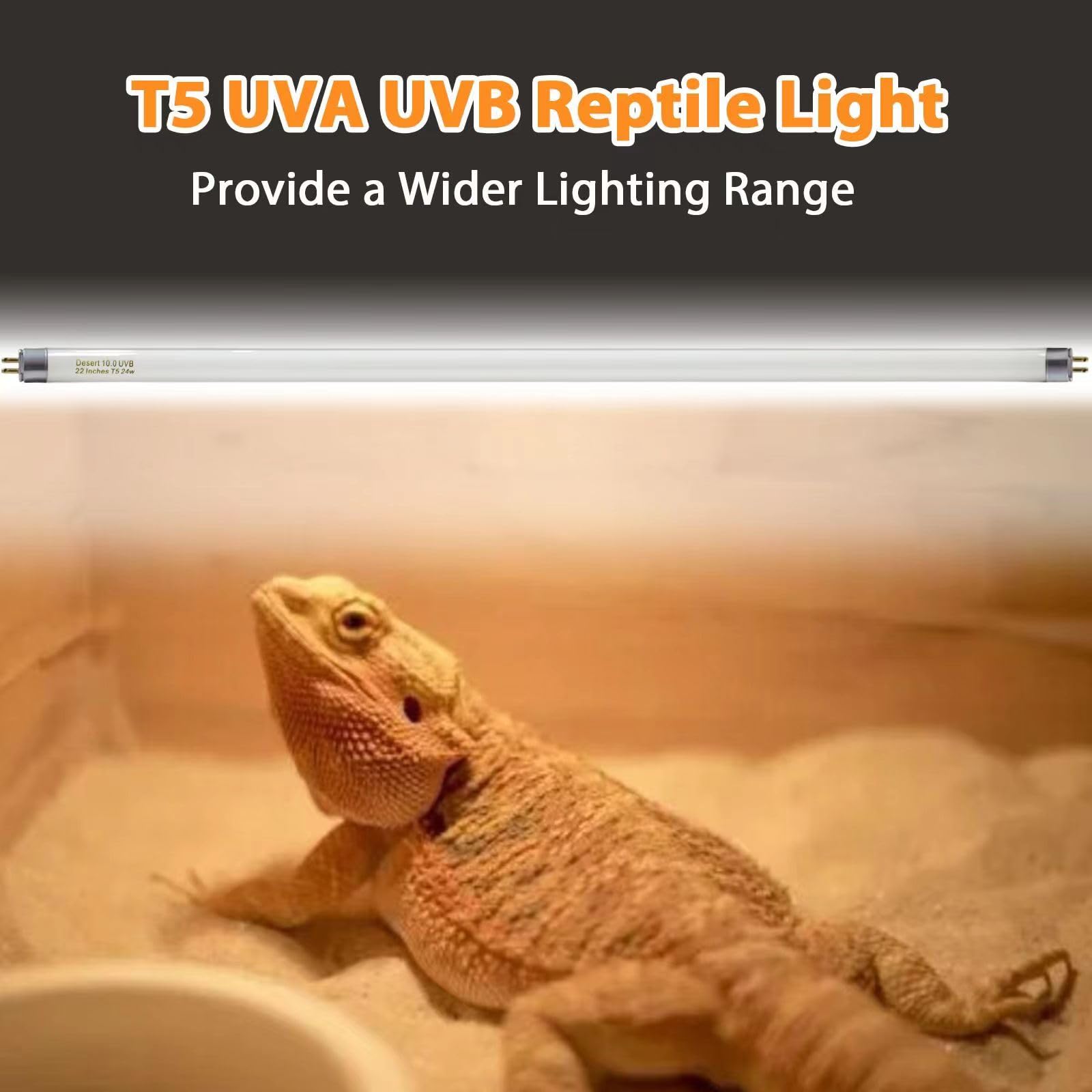 Celiwace T5 10.0 Uvb Reptile Light Bulb 22 Inch, Desert Reptile Uvb Bulb 24W, For Lizards, Bearded Dragons, Chameleons