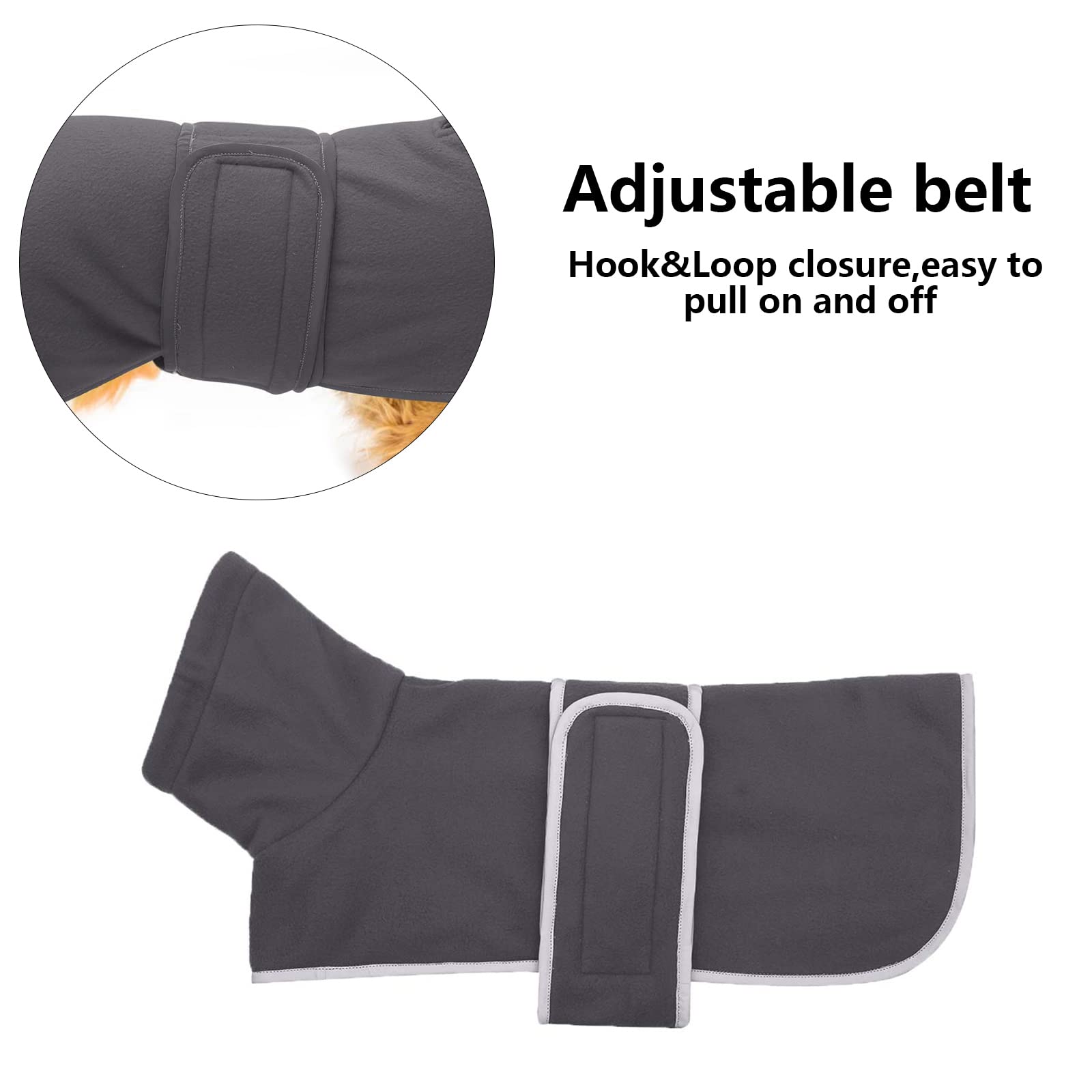 Dachshund Coats Sausage Dog Fleece Coat In Winter Miniature Dachshund Clothes With Hook And Loop Closure And High Vis Reflective Trim Safety - Gray - Xs