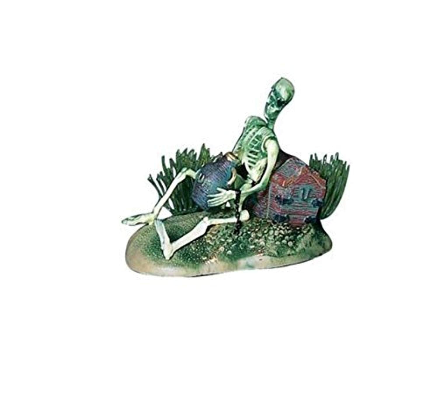 Penn-Plax Action Air Pirate Skeleton With Jug & Treasure Chest Live-Action Aerating Aquarium Ornament