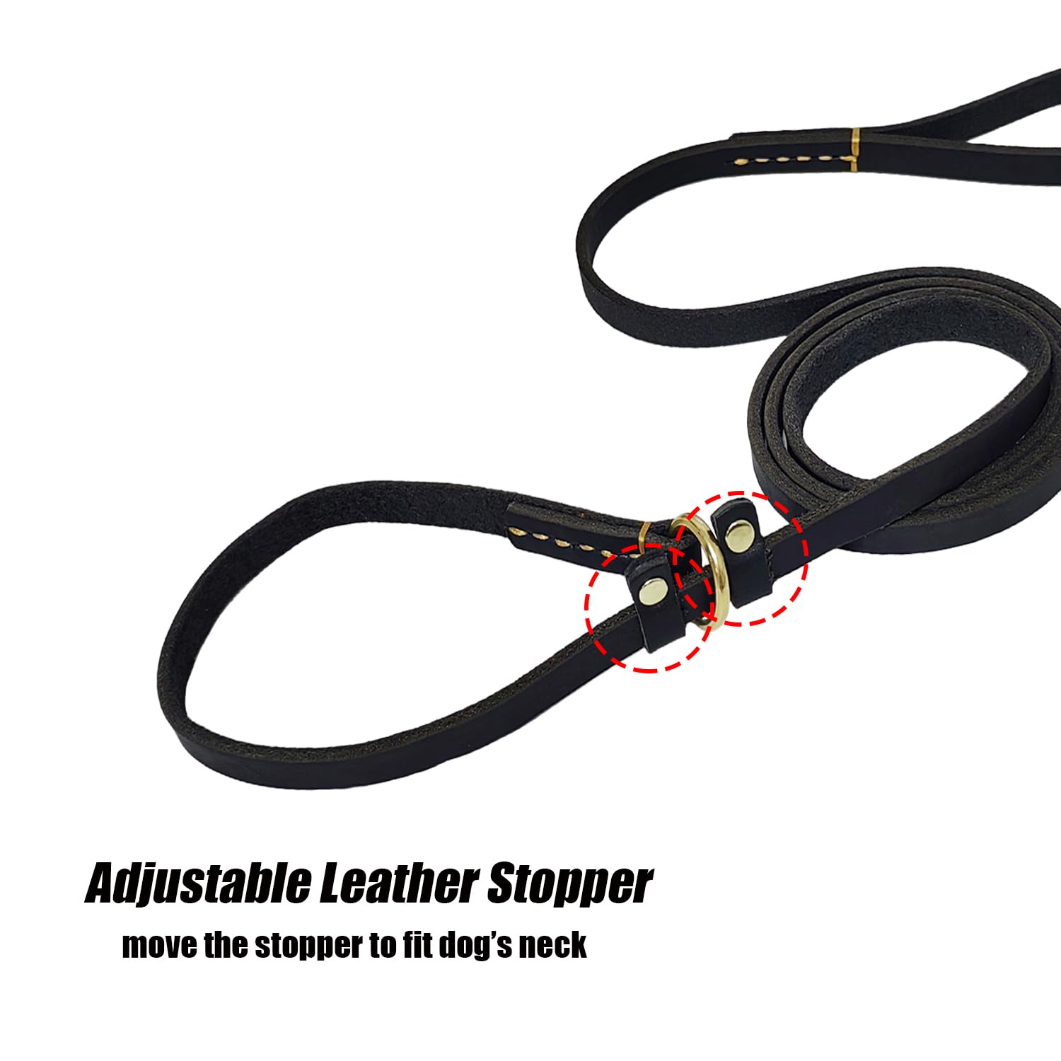 Lwbmg 5.6Ft Leather Dog Leash Leather Slip Leads For Dogs Puppy Leather Slip Leash For Dogs Soft Adjustable Dog Training Leash F