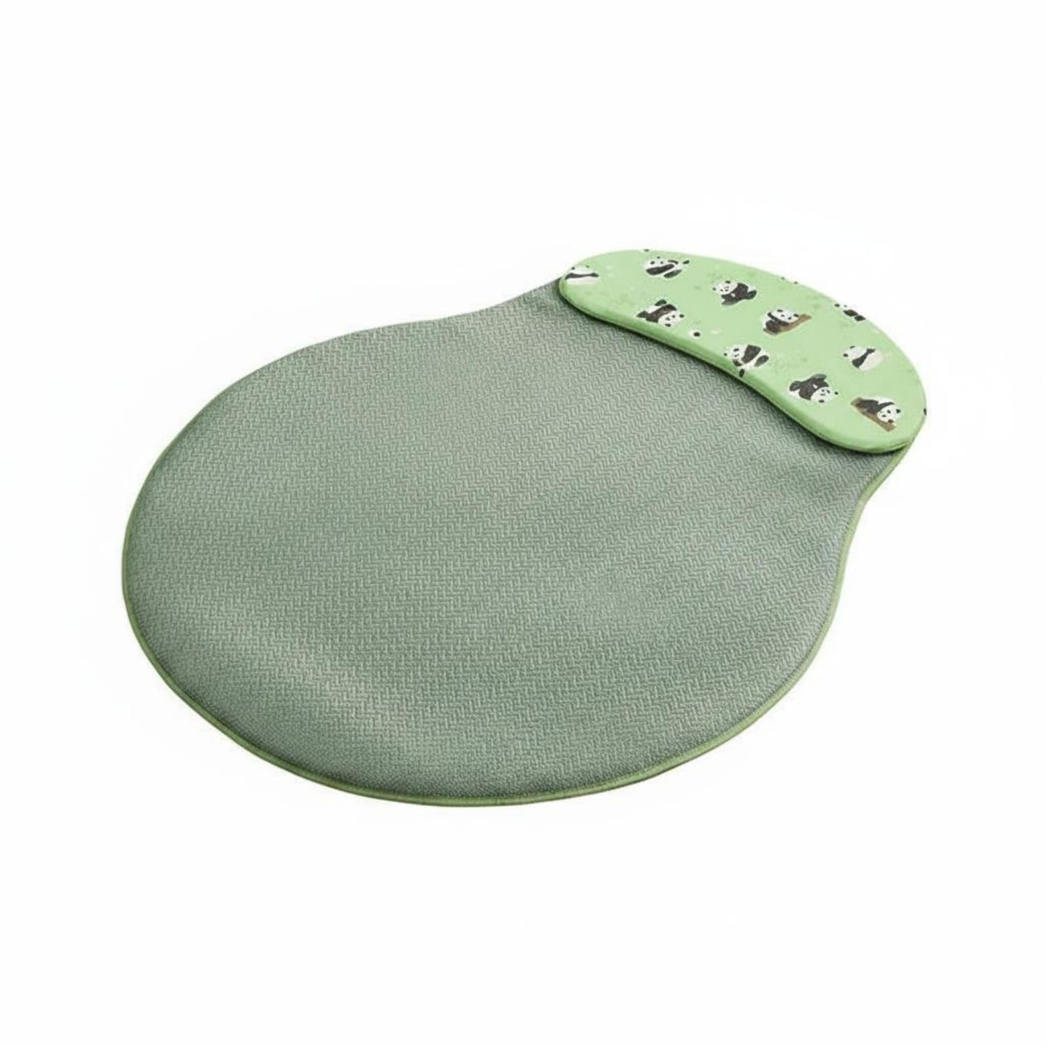Summer Pet Cooling Mat Headrest Cooling Bed Mat Woven Texture Piped Border for Cats, Small Dogs, XL, Mint Bear