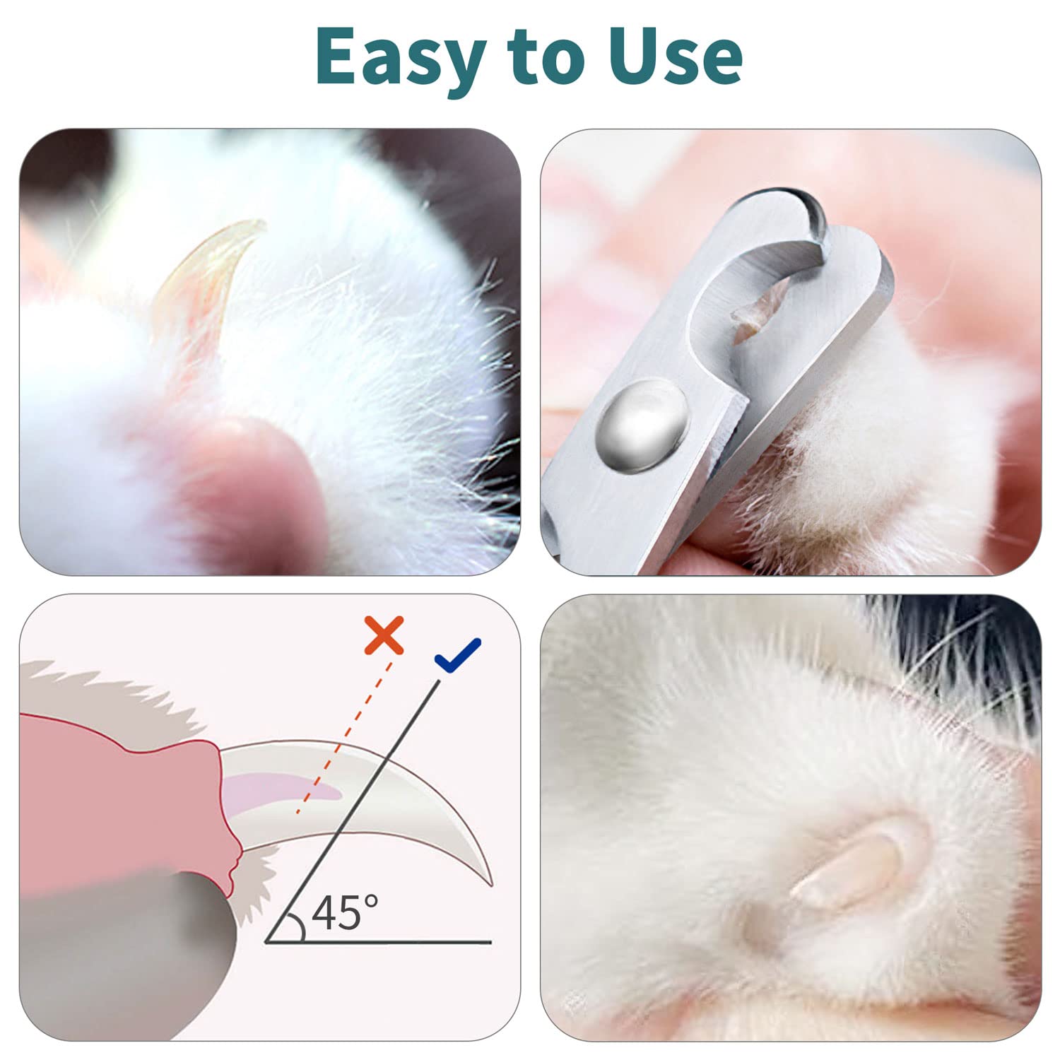 Cat Nail Clipper, Claw Trimmer Made Of Stainless Steel, Clean Cut, No Shred, Mirror Finish. Small Animal Nail Clippers For Cats, Kittens, Bunny, Puppy, Rabbit, Gatos, And More