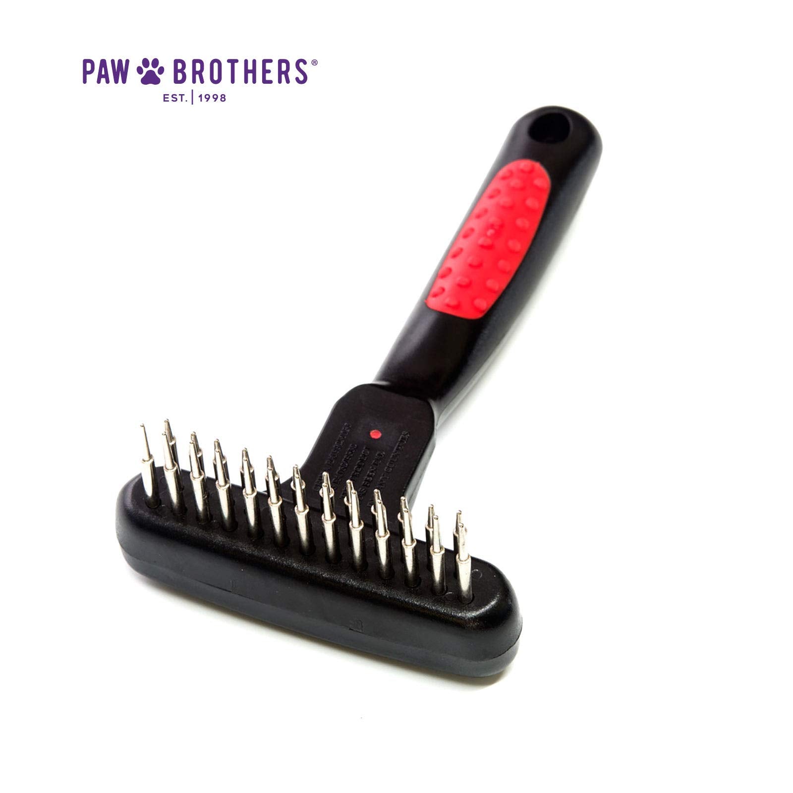 Ryan'S Pet Supplies Paw Brothers Magic Spring Undercoat Rake For Dogs, Professional Grade, Spriing Loaded Pins, Comfort Grip, 6.8 In