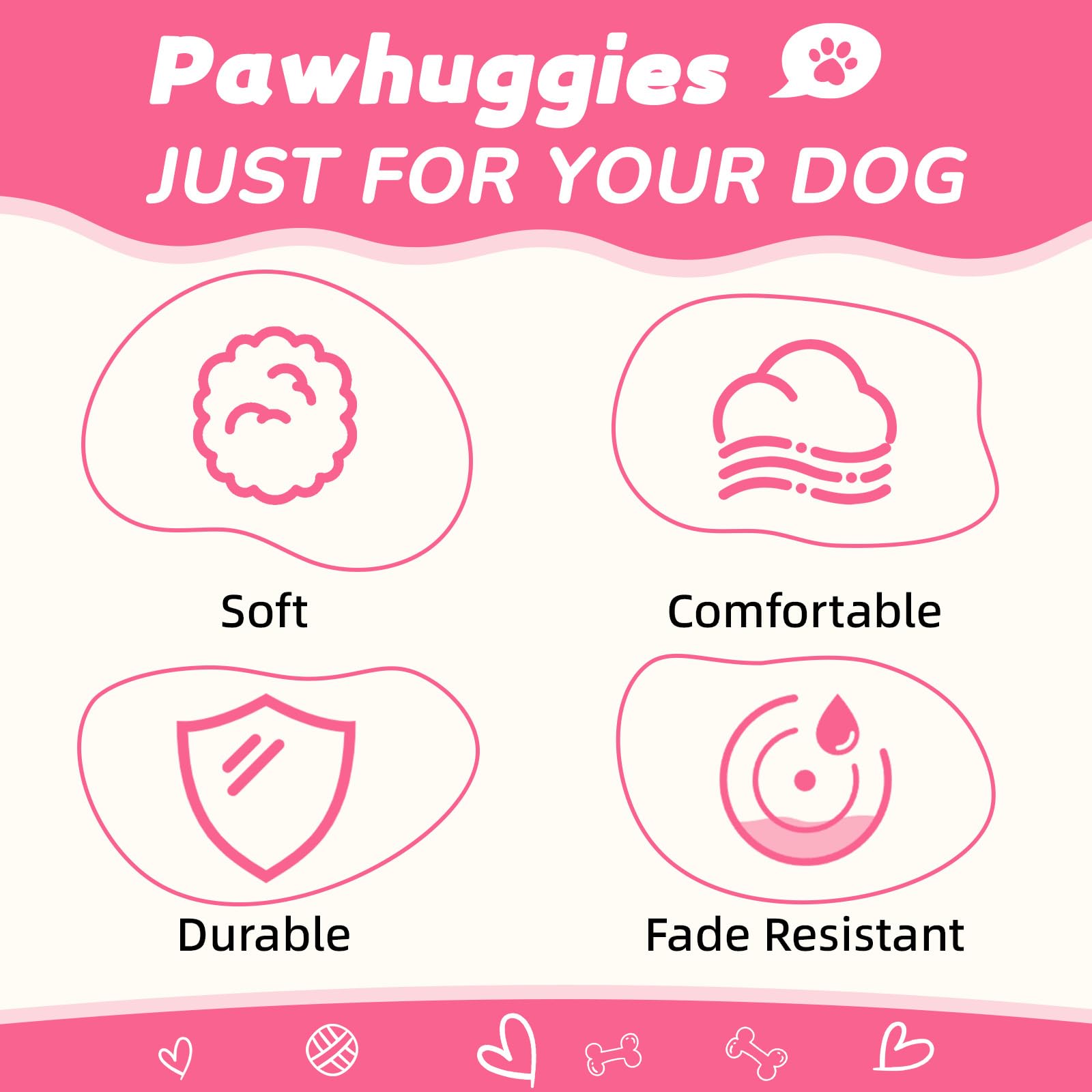 Rose Pink Dog Collar For Small Size Dogs Soft And Breathable Of 90% Rayon From Bamboo And 10% Polyester Comfortable Skin-Friendl