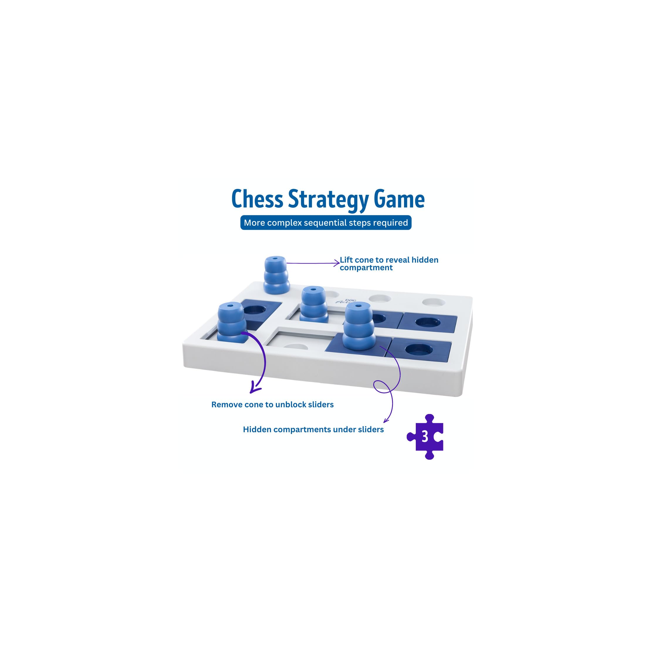 TRIXIE chess Strategy game, Advanced Dog Puzzle Toy, Level 3 Activity, Treat Puzzle, Interactive Play, Enrichment