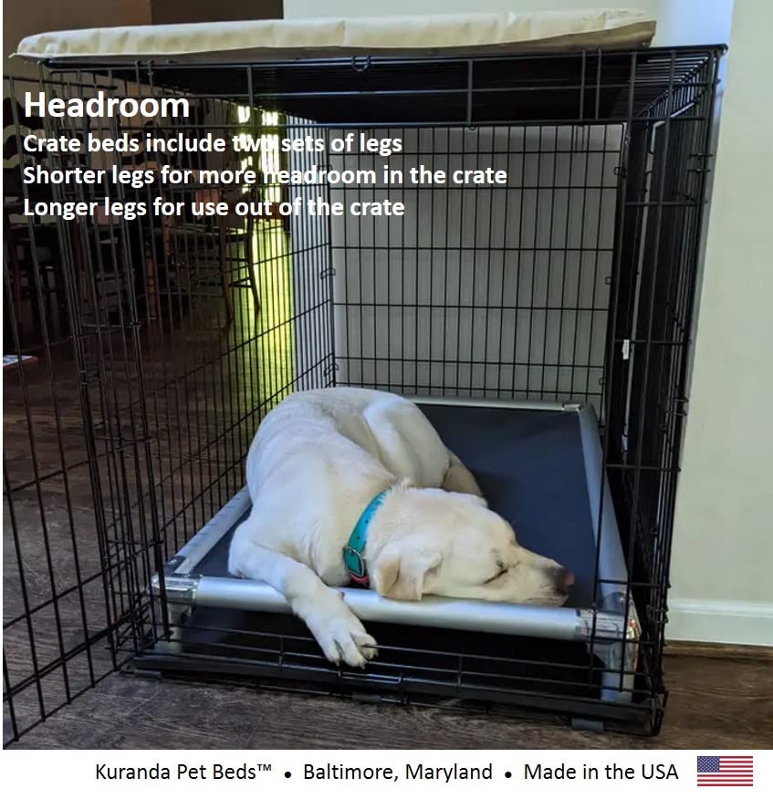 Kuranda Chewproof Crate Bed - Silver Aluminum - 25'' x 18'' - Vinyl - Burgundy