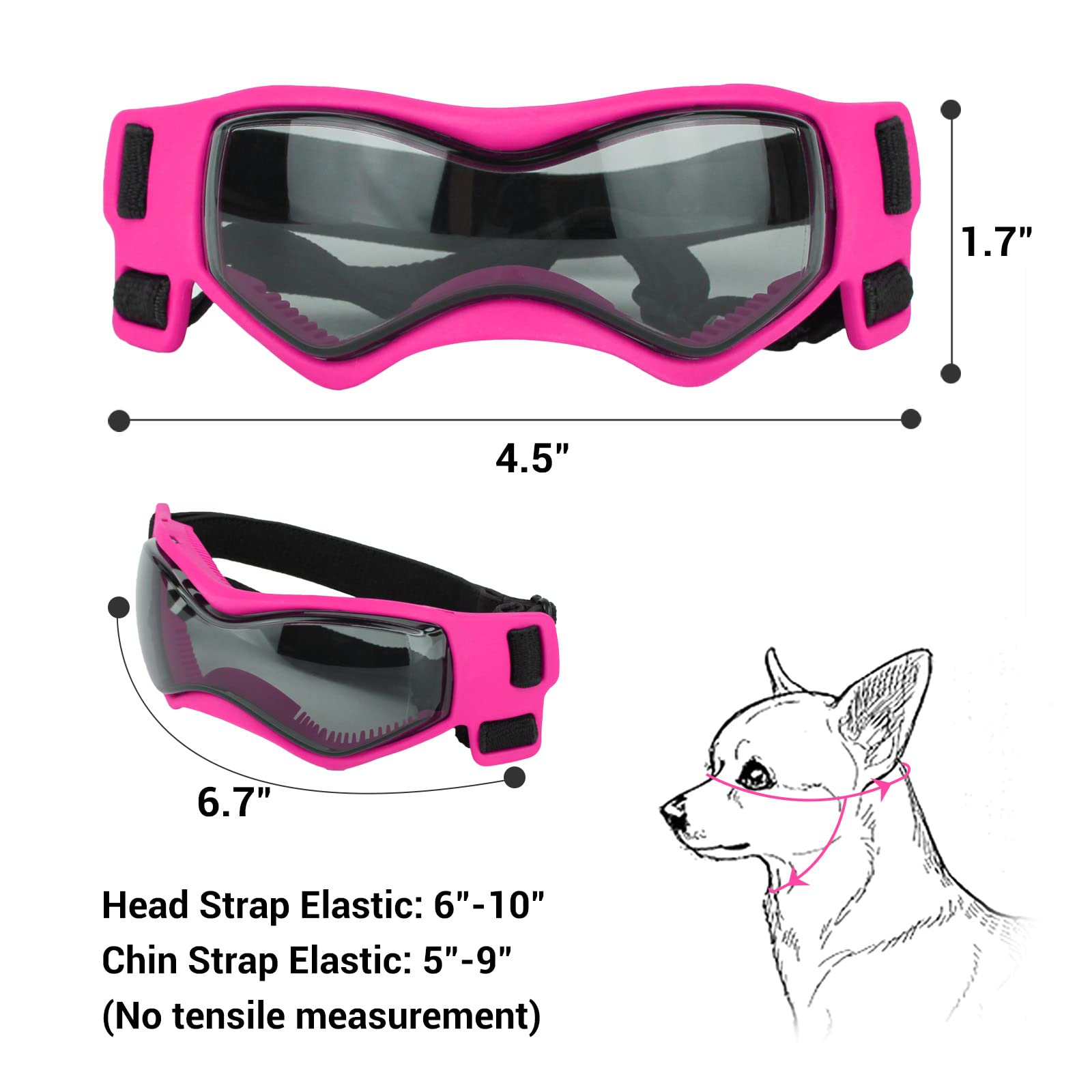 Petleso Dog Goggles Small Breed, Dog Sunglasses Small Breed Dog Eye Sun Light Protection, Uv Protection Goggles For Dog With Adj