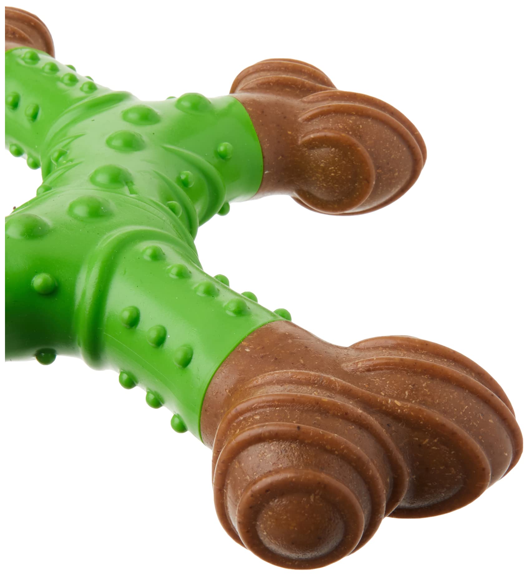 Spot Bam-Bones Dental X-Bone - Made With Bamboo Fiber And A Massaging Rubber Center To Keep Teeth Clean, Durable Oral Care Dog Chew For Light Chewers & Teething Puppies Under 40Lbs, 8In, Apple Flavor