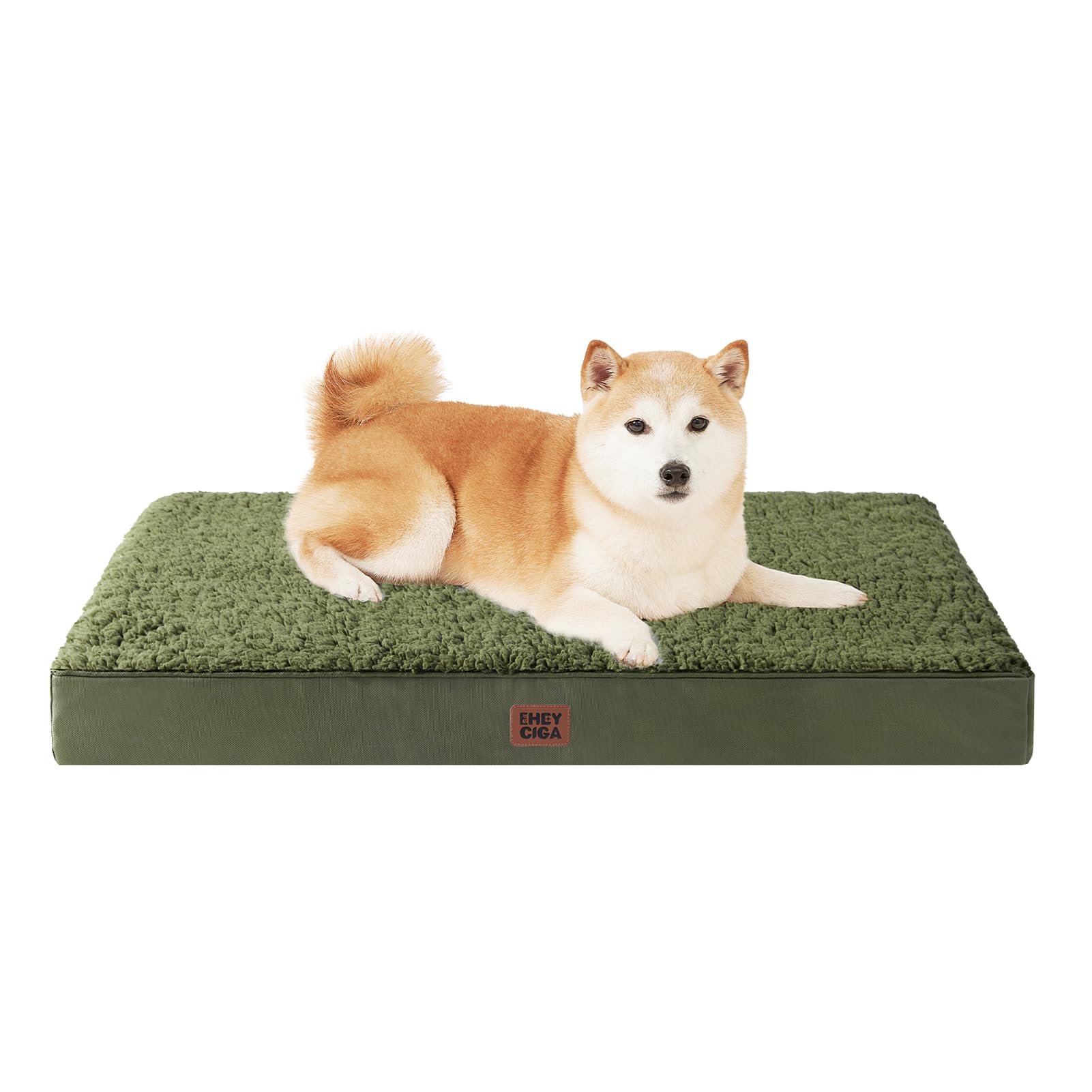 Eheyciga Orthopedic Foam Dog Bed For Large Dogs, 35'L X 23'W X 3.5'Th, Dark Green