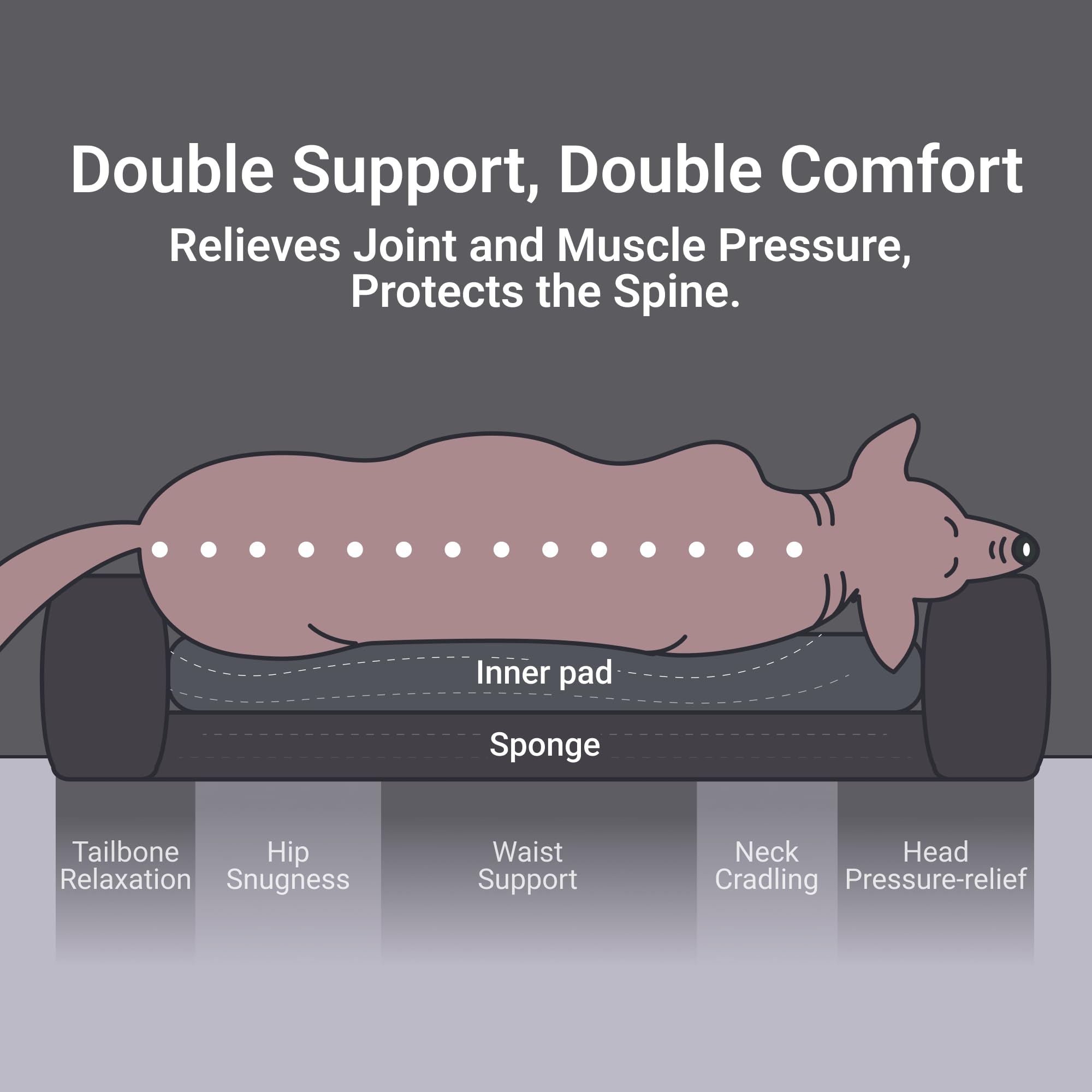Miorun Durable Rectangle Pet Bed For Medium Dogs And Cats, 30'' Waterproof Puppy Couch With Non-Slip Base, Washable Calming Sofa