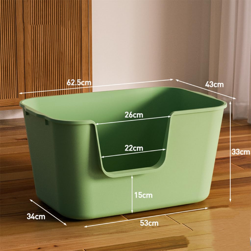 TownTime Extra Large Litter Box with High Sides 24.60'' Lx16.92 Wx12.99 H,Anti-Splashing Kitty Litter Box,Tool-Free Assembly,Mul