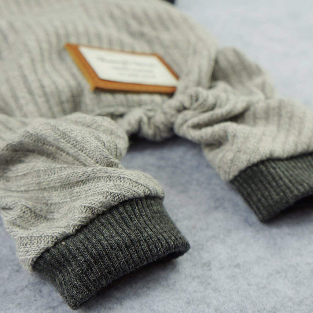 Fitwarm Lightweight Knitted Comfy Pet Clothes For Dog Pajamas Pjs Coat Jumpsuit Grey Xs