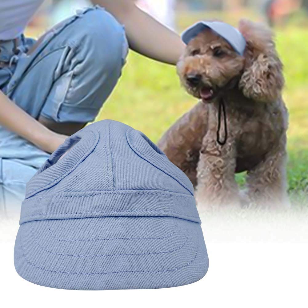 Fdit Pet Dog Sun Protection Visor Hat With Adjustable Strap Sport Hat (Blue S)