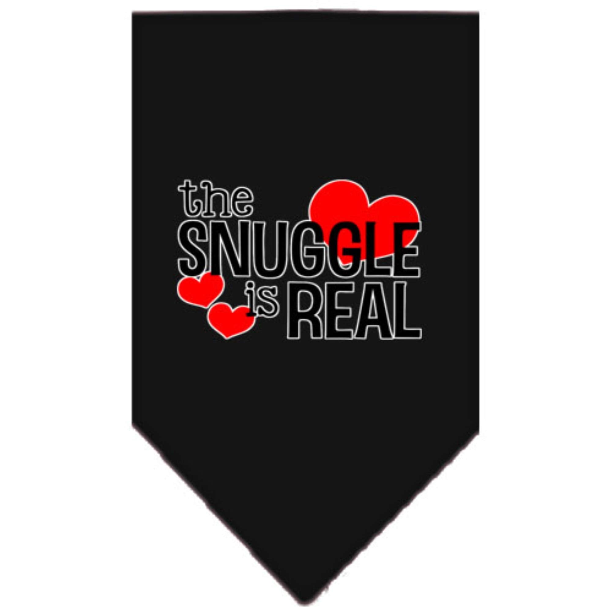 Mirage Pet Product The Snuggle is Real Screen Print Bandana Black Large